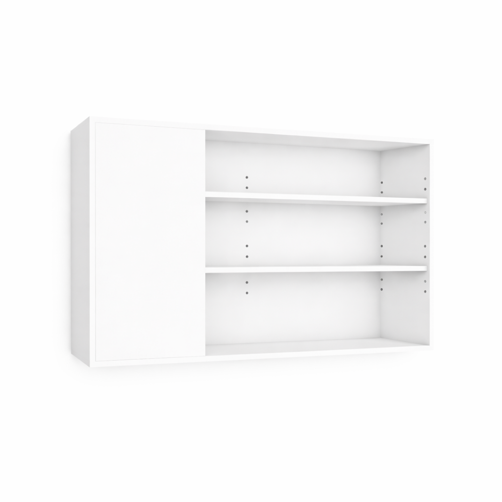 White Wall Blind Double Doors Cabinet