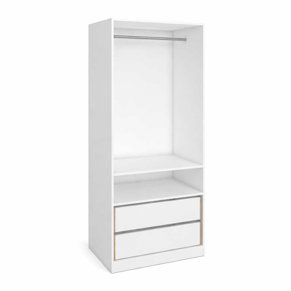 Wardrobe Tall Cabinet With Drawers-Shelf-Hanging rode 0