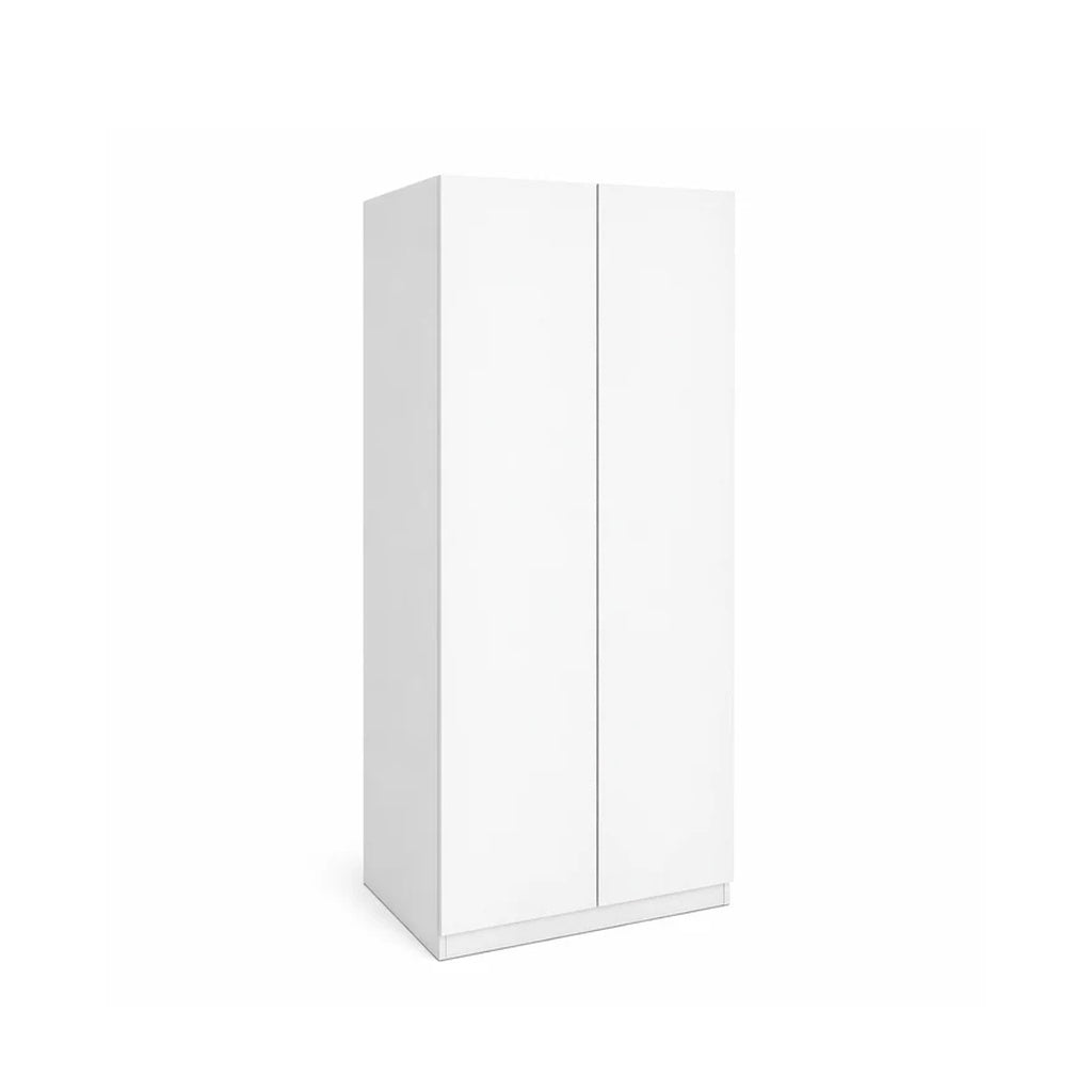 White Wardrobe Tall Cabinet Double Hanging Rod