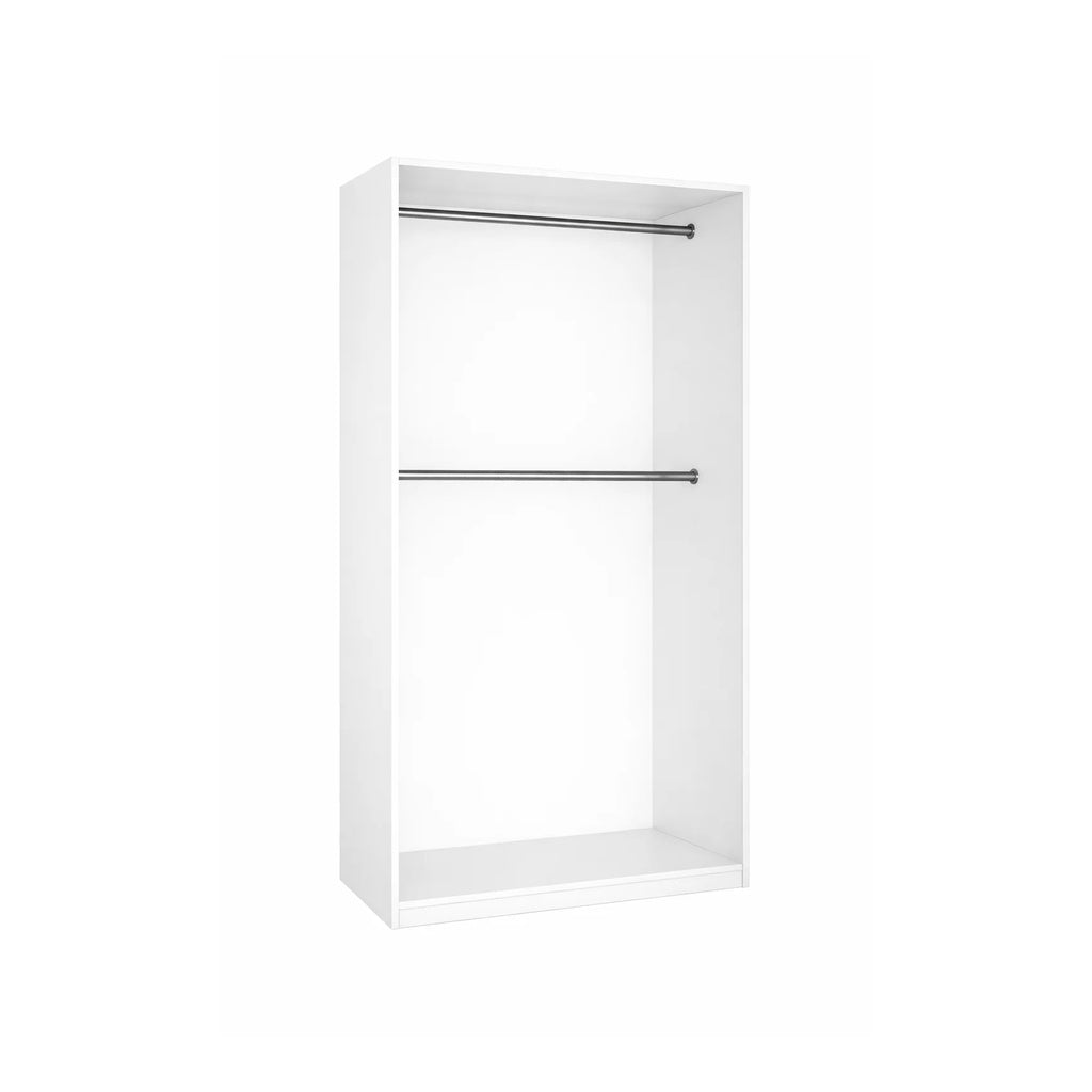 White Wardrobe Tall Cabinet Double Hanging Rod