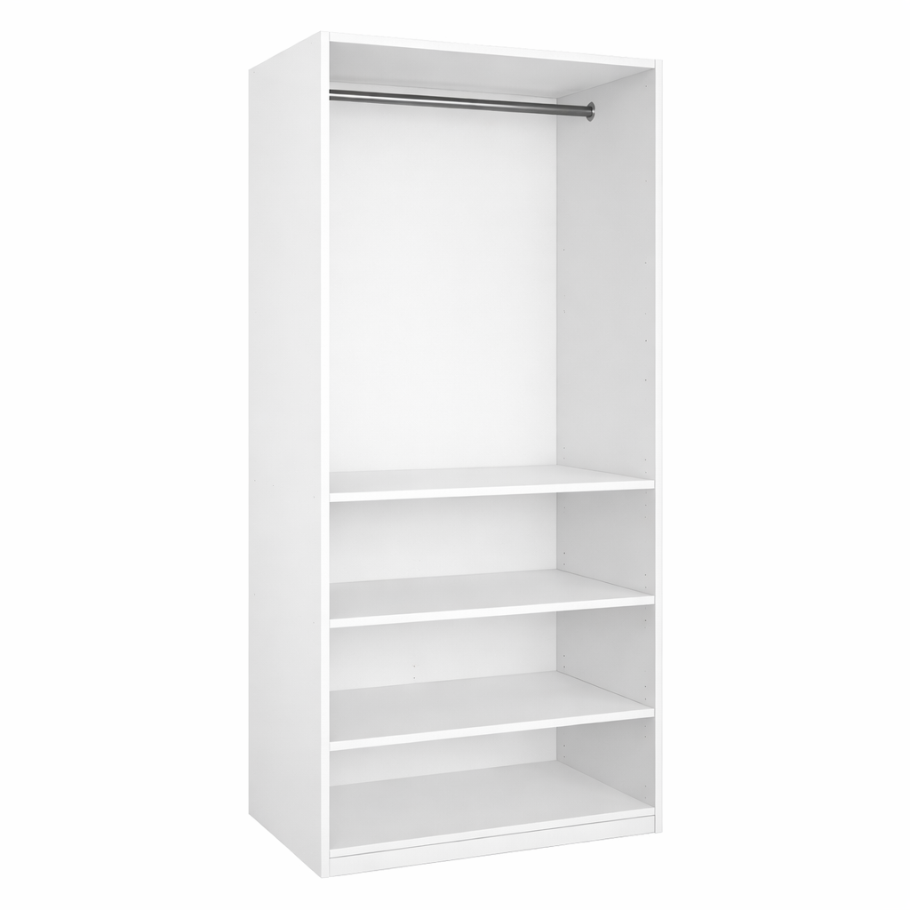 Wardrobe Tall Cabinet With Shelves & Hanging Rod