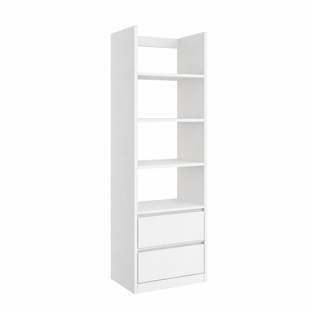 White Wardrobe Tawer Cabinet With Drawers 000